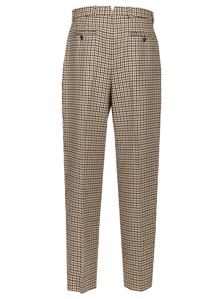 Emporio Armani Pleated Wide-Leg  In A Tartan Check Motif Trousers - Multicolor | b83677dba9dc31192b5aebbeaca7f0fcfd323d9f