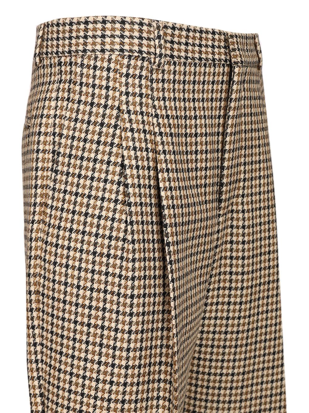 Emporio Armani Pleated Wide-Leg  In A Tartan Check Motif Trousers - Multicolor | 878eafcc3158d50c0b9f01b853c3b680cdb7ee73