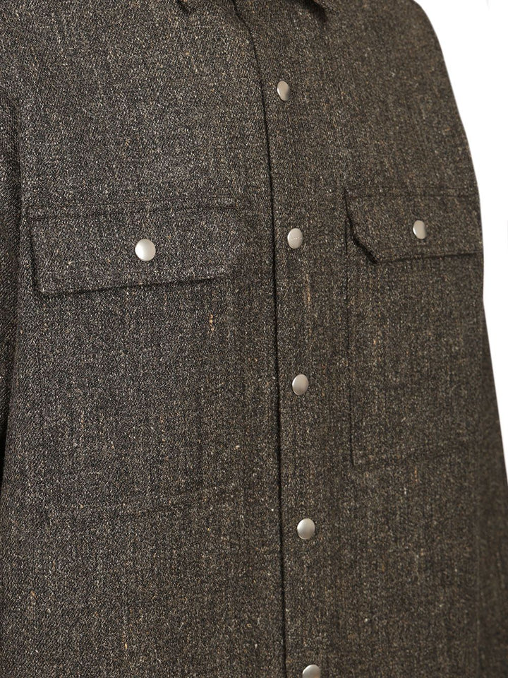 Rick Owens Outershirt Carbone Wool Jackets - Black | 860423081f00ec0fdfe55b039b641d887da351d7