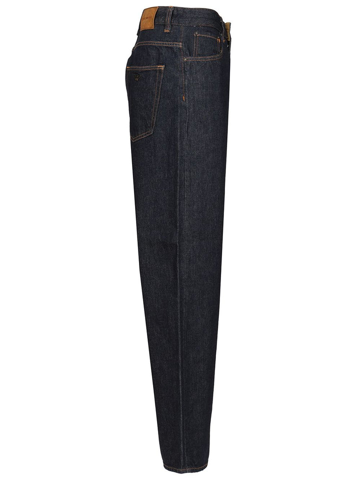 Emporio Armani Wide-Leg  With Five-Pocket Design Jeans - Blue | d536457e1d8c29fd7da36d1f9a3f2364c33db751