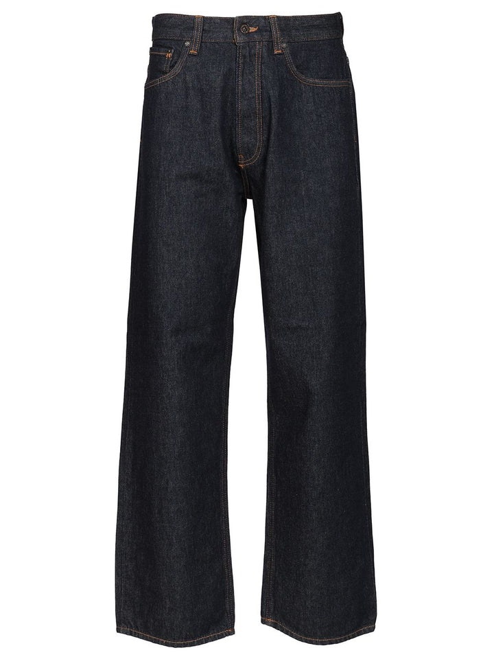 Emporio Armani Wide-Leg  With Five-Pocket Design Jeans - Blue | 7b840f4d7630d47a4d4f686c2bbb14bee9aacbbe