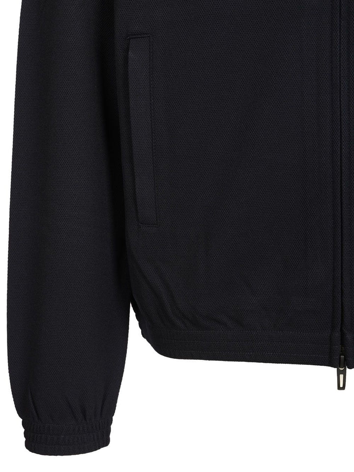 Emporio Armani Zip-Up Sweatshirt Sweatshirts - Blue | 3006eee1a9f7bef17ba3e0b6f83705d18cdf7526