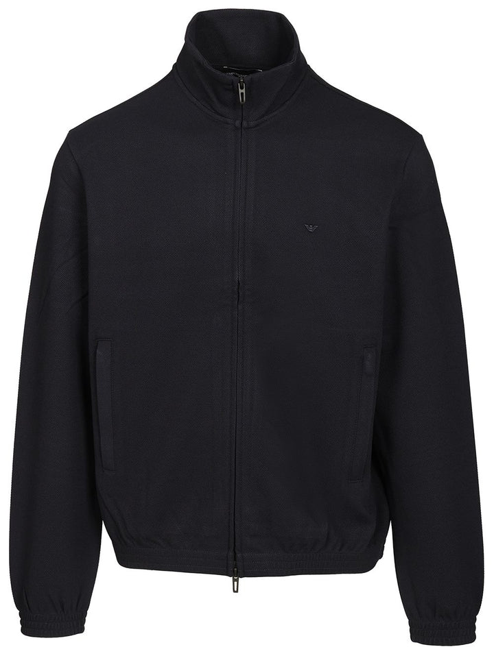 Emporio Armani Zip-Up Sweatshirt Sweatshirts - Blue | 12d9ff0d01022ce93e740defd01d5df093c5cf21