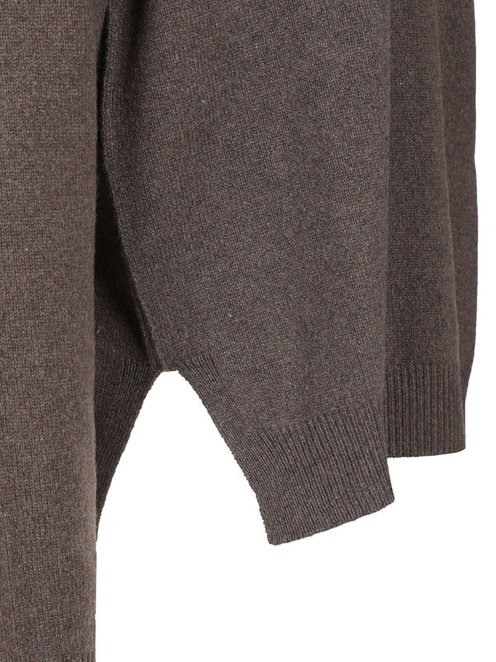 Rick Owens Round Neck Boiled Recycled Cashmere Knit Knitwear - Beige | 333e5cc47a18f4cc748a04f1cb51a92221be1c13
