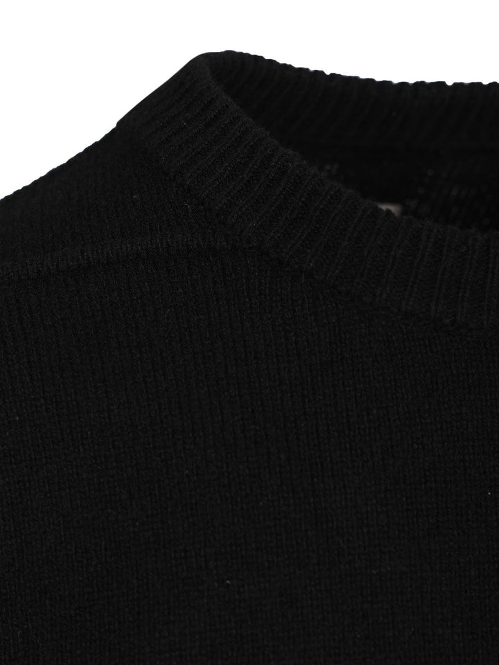 Rick Owens Round Neck Boiled Recycled Cashmere Knit Knitwear - Black | 486aafb192192fb1f71f0ec36f1601f69ba8f0dc