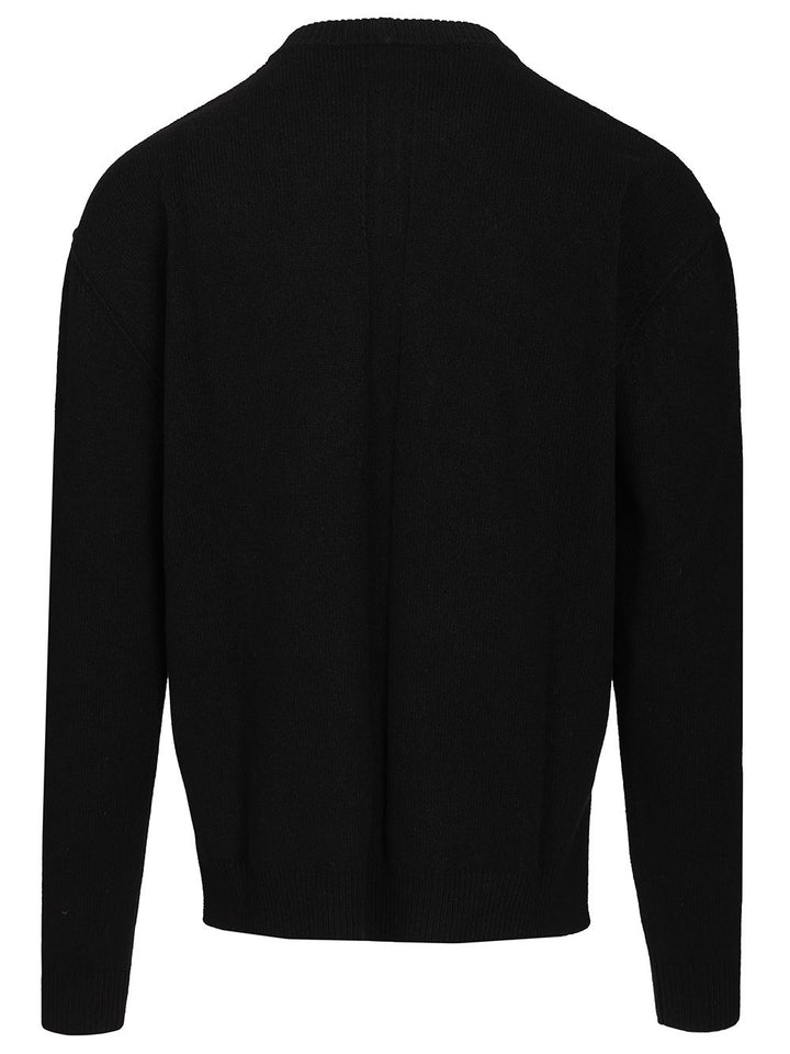 Rick Owens Round Neck Boiled Recycled Cashmere Knit Knitwear - Black | 1e1a832471b89fc2107f5c5d018d56c97ee7fc9d