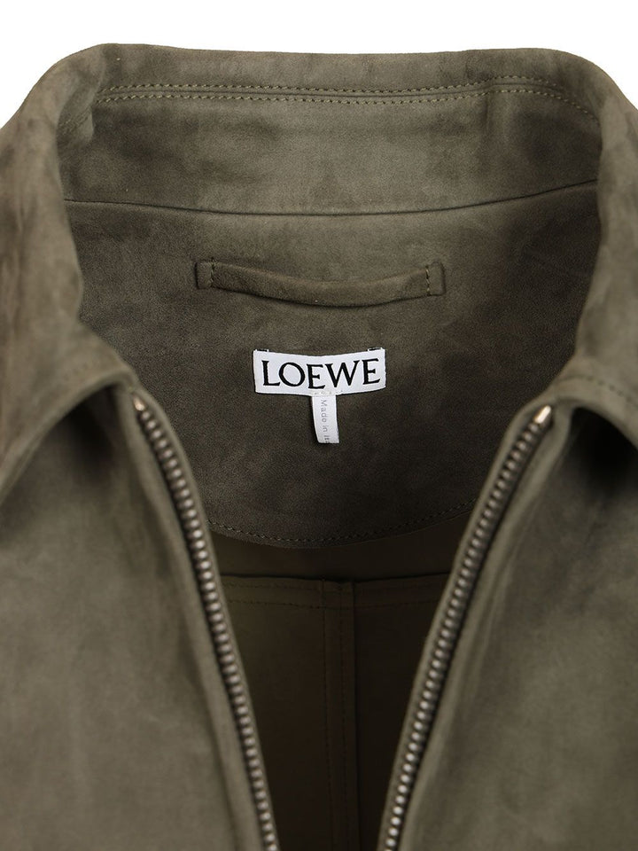 Loewe Lightweight Suede Lambskin Jacket Jackets - Green | 37509cd040fa2291c3e58b1cca7d98a98a0b0eef