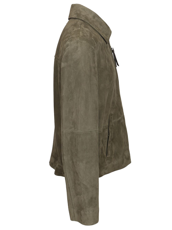 Loewe Lightweight Suede Lambskin Jacket Jackets - Green | 103b6451e29f6a84faf75b4ee2e05d06517bd38a