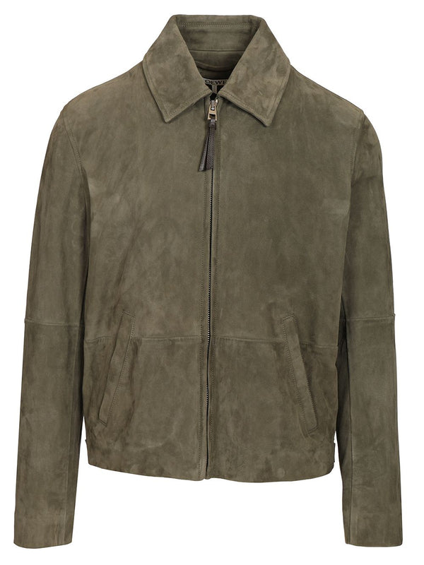 Lightweight Suede Lambskin Jacket Jackets Green