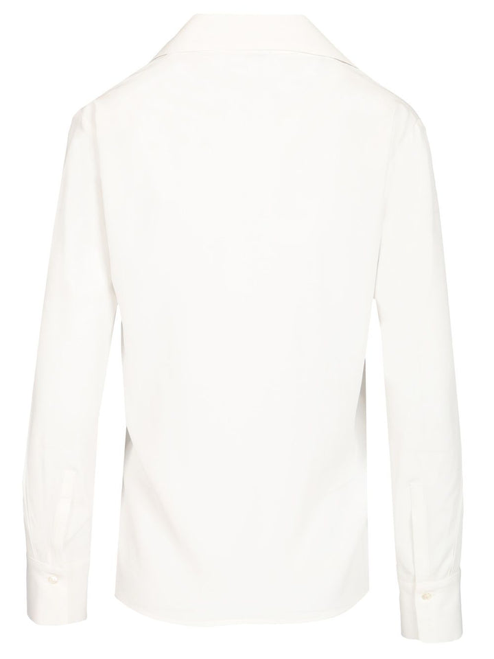 Al Duca D'Aosta Long-Sleeved Tunic Tops - White | bf7536befb6521019b338790c8d610091a21dd27