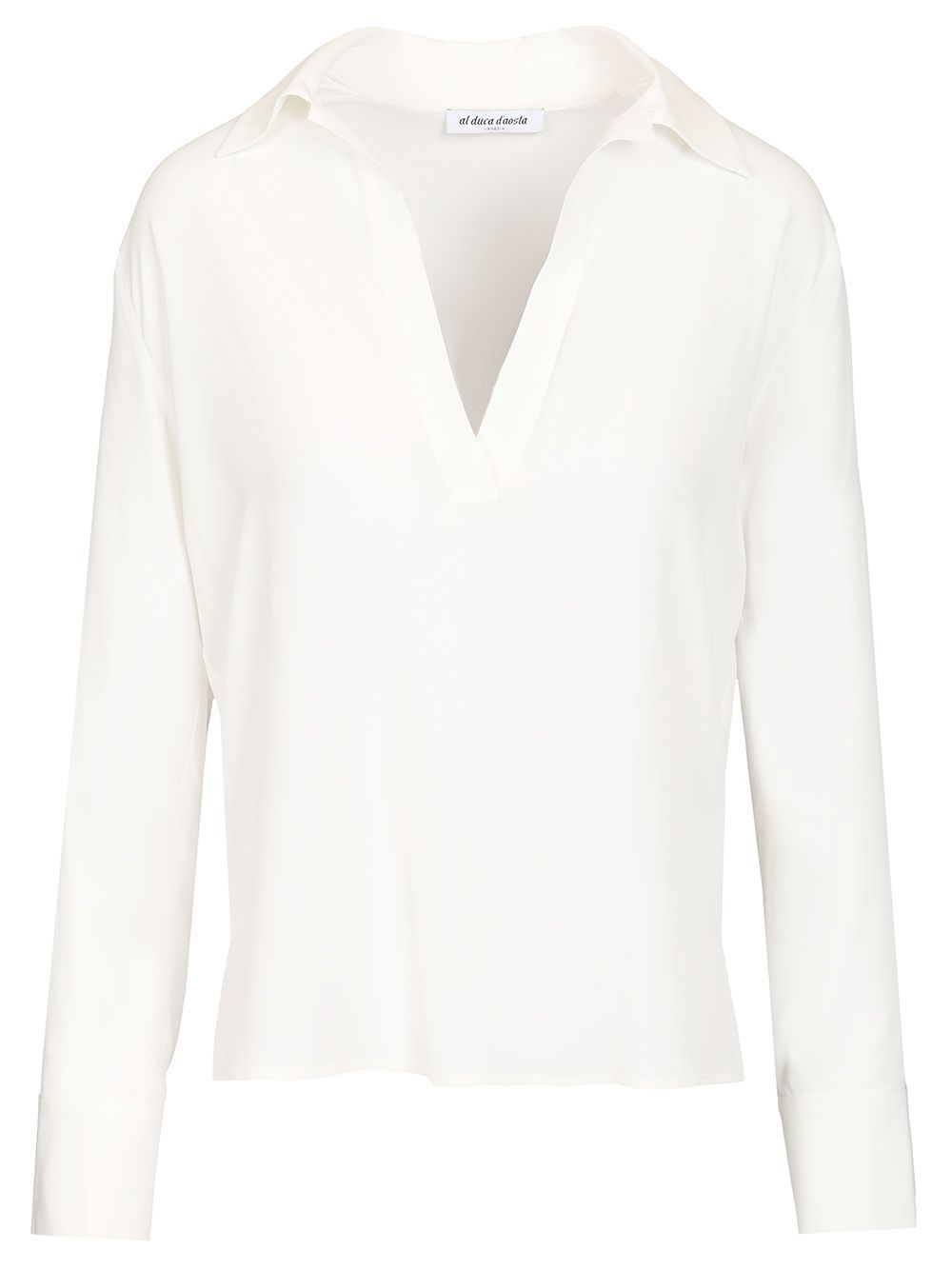 Al Duca D'Aosta Long-Sleeved Tunic Tops - White | 3ec3d35ee0909fae1e2c8f580aca50e53631df5f