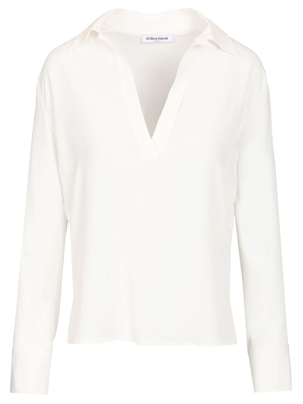 Long-Sleeved Tunic Tops White