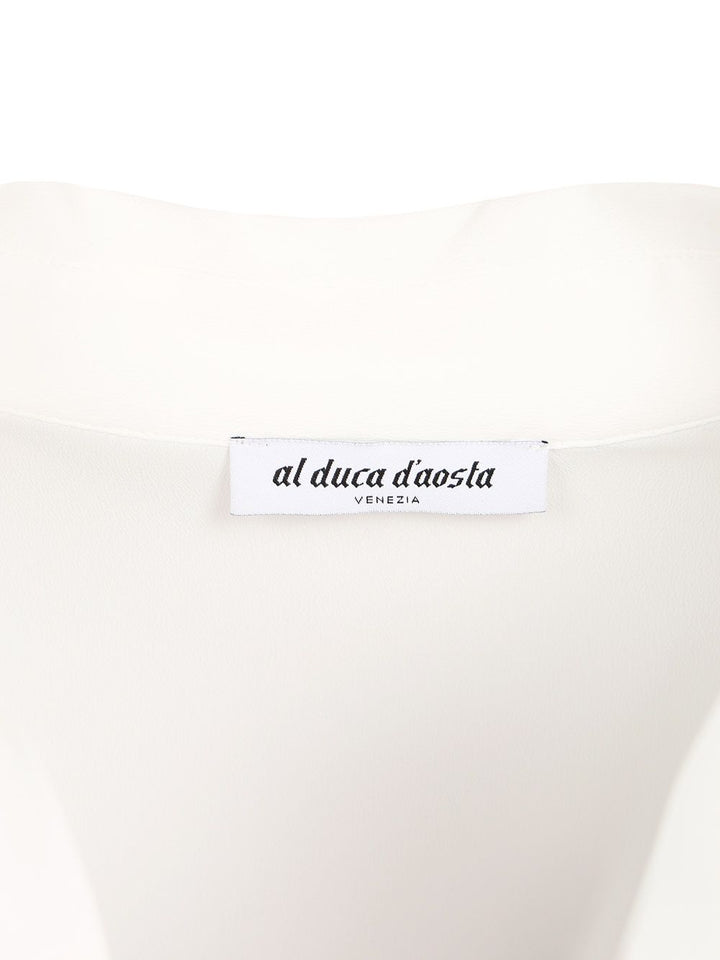 Al Duca D'Aosta Long-Sleeved Tunic Tops - White | fac41e29a19cb2bb78100f98b29a866f720e7377