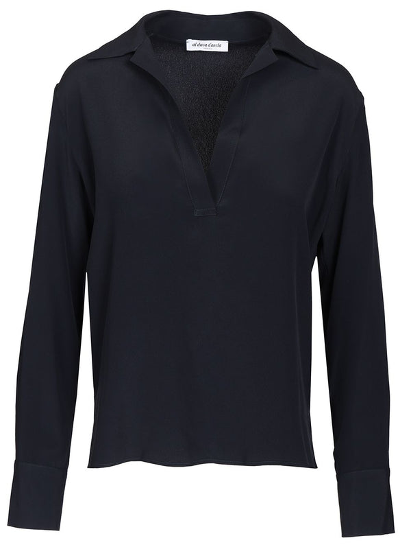 Long-Sleeved Tunic Tops Blue