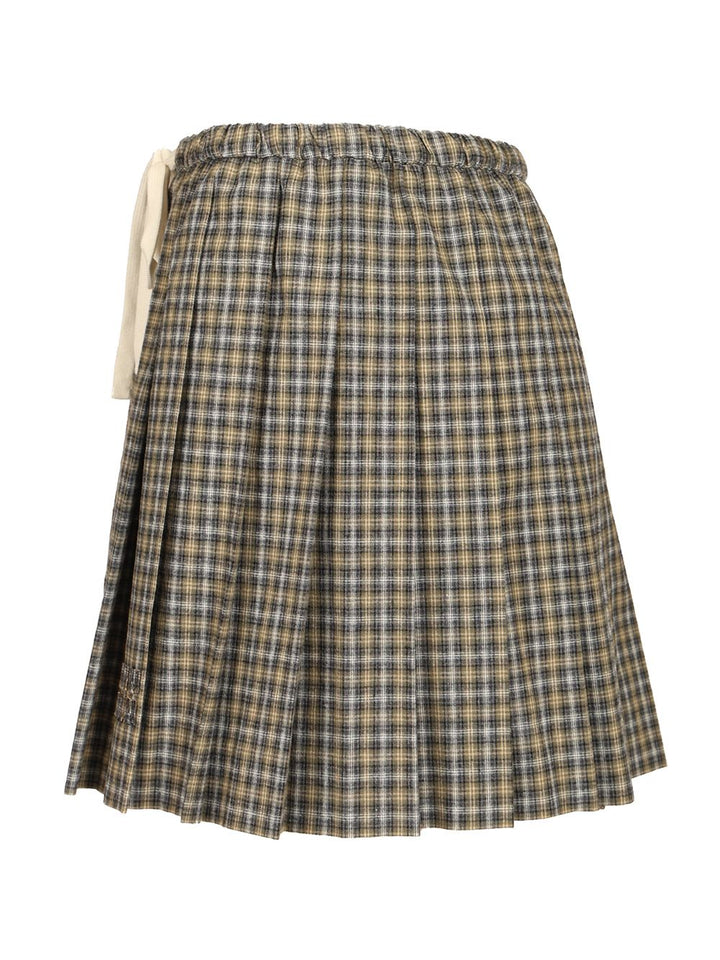 Miu Miu Tartan Miniskirt Skirts - Green | d497491d7e40375ed300de2f68221e470f586b5e