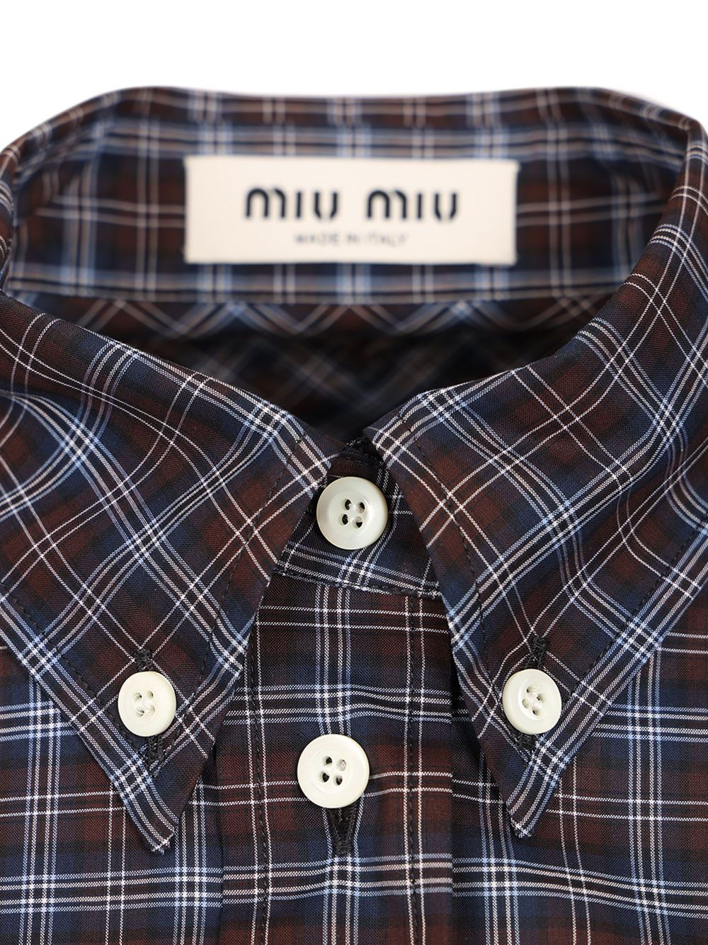 Miu Miu Tartan Shirt Shirts - Blue | ac8a758da94a3e29f3c2db358183591bed559771
