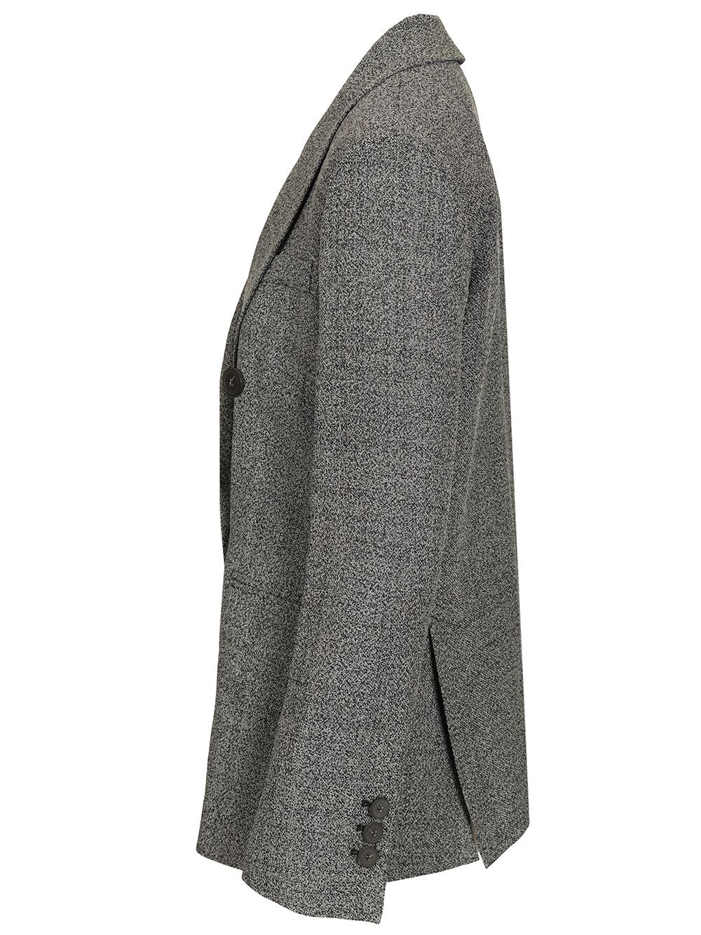 Emporio Armani Double Breast Balzer Jackets - Grey | 63530d7c42f1637a36406da551be6b97182a454b