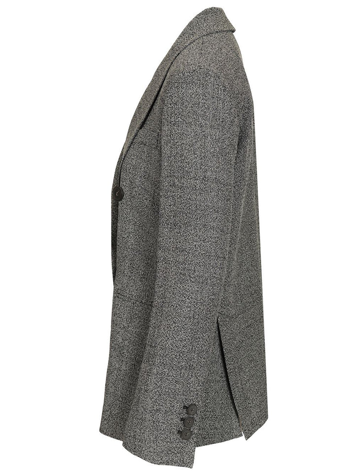 Emporio Armani Double-Breasted Blazer Jackets - Grey | 63530d7c42f1637a36406da551be6b97182a454b