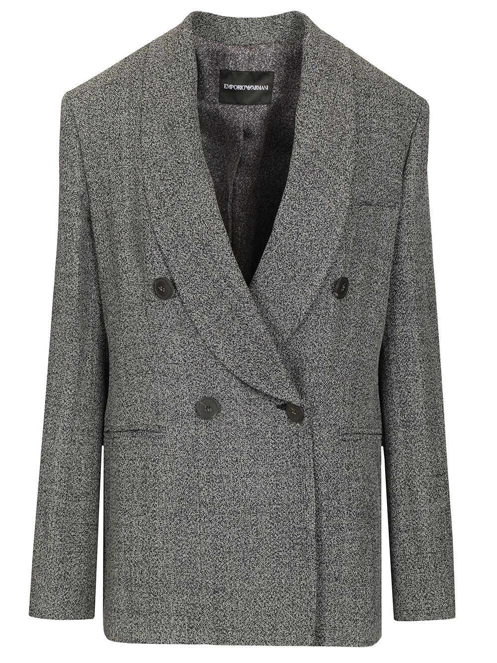 Emporio Armani Double Breast Balzer Jackets - Grey | fa7dbec563c55dff27d56fd48135626eb46ae1f6