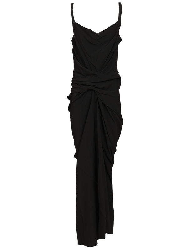 Long Draped Cady Dress Dresses Black