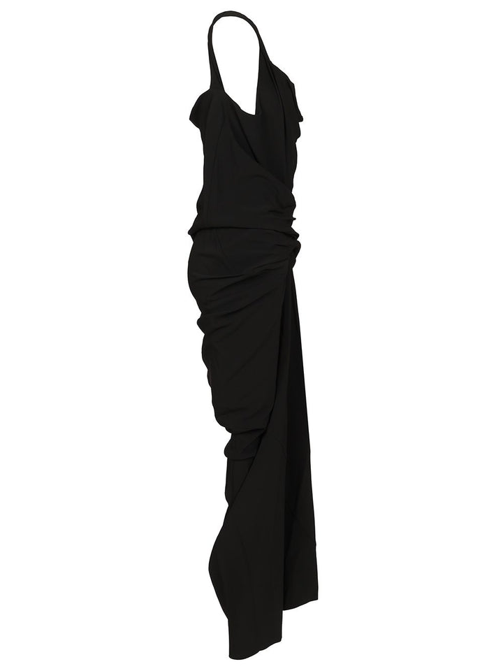 Rick Owens Strutter Draped Dress Heavy Cady Dresses - Black | e687b2c3de2dec635f9f94f4c159ccf5849dfbe2