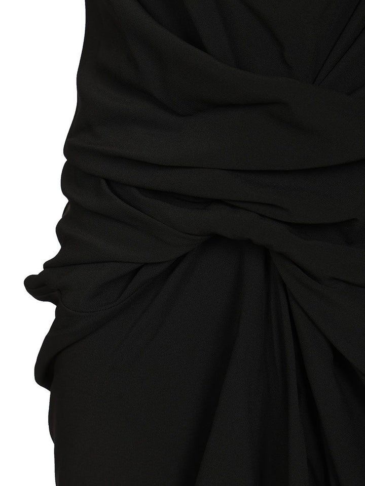 Rick Owens Strutter Draped Dress Heavy Cady Dresses - Black | d94ca2593b13689214fa65f7b8883349fdd00e28