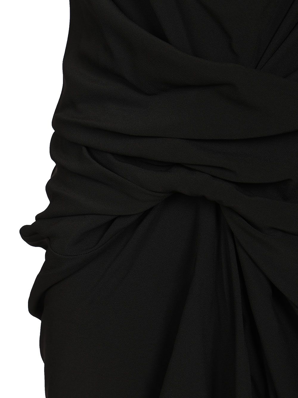Rick Owens Long Draped Cady Dress Dresses - Black | d94ca2593b13689214fa65f7b8883349fdd00e28