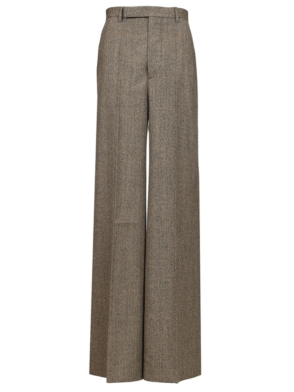 Wide Tailored Pants Bishu Wool Trousers Black