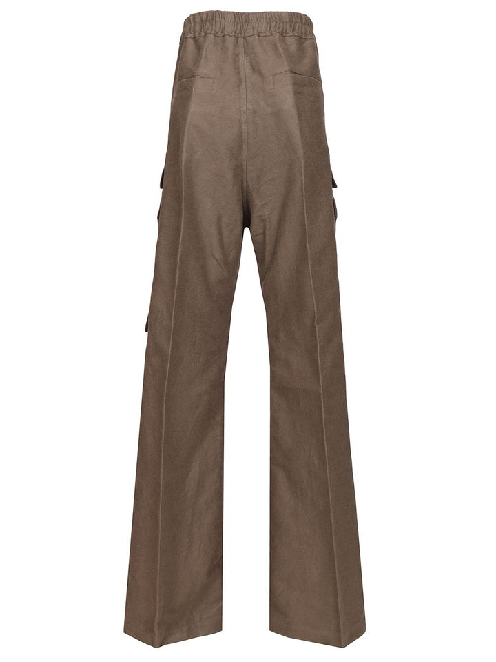 Rick Owens Cargobela  Ramie Moleskin Trousers - Beige | b3a6ef695fef7f0c00258b044528458232590844