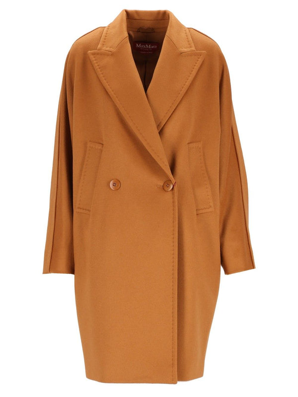 Double-Breasted Wool Drap Coat Coats Beige