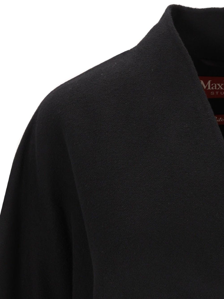 Max Mara Studio Cardigan Coat Coats - Black | b7636fd5588a95b61cf7e536fe40405cbc23bb12