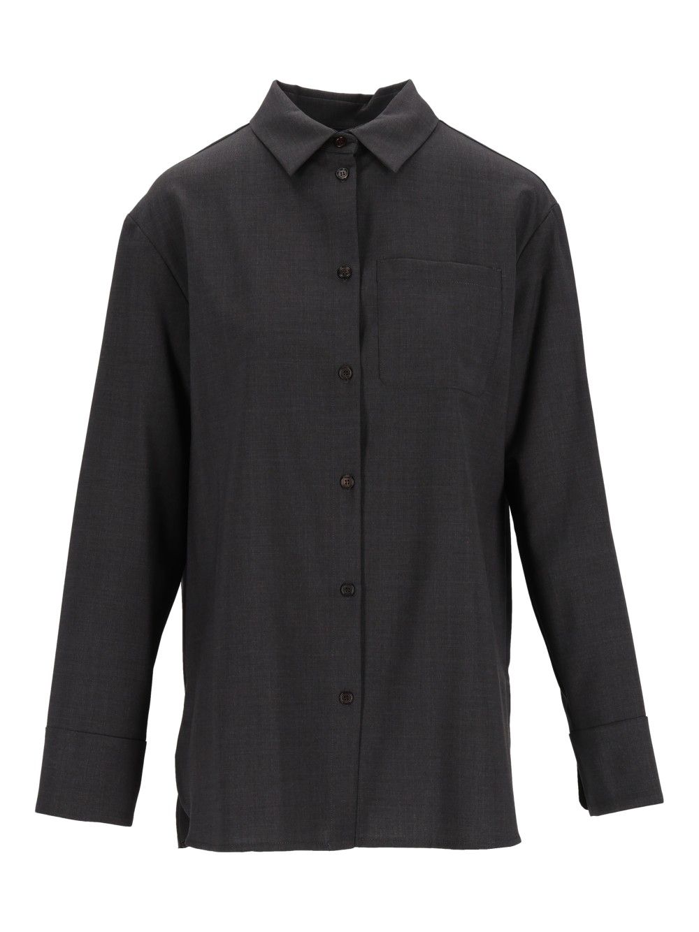 ' S Max Mara Basic Wool Canvas Shirt Shirts - Grey | 50296aa713ea232b43511cc76384407a35f7e190
