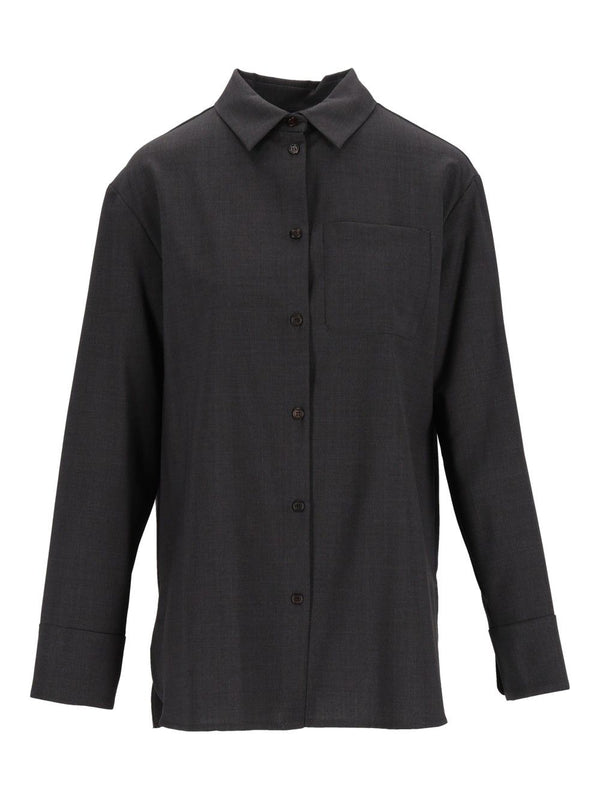 Basic Wool Canvas Shirt Grey