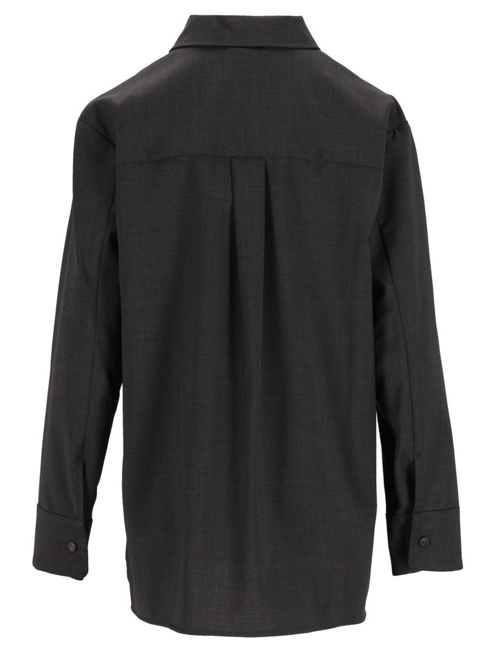 ' S Max Mara Basic Wool Canvas Shirt Shirts - Grey | e4c242a2488cd08f86b8514ada75b146c2470622