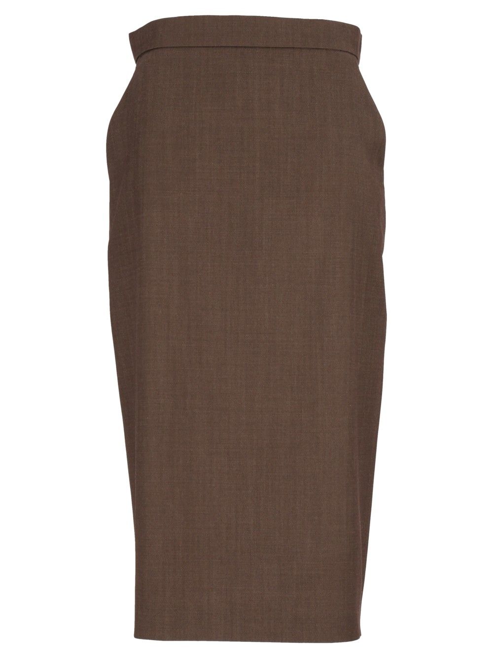 Max Mara Omelia Pencile Skirt In Wool Gabardine Skirts - Brown | 3dd0f2d53acb61edf4598dc043572c7be4e80550