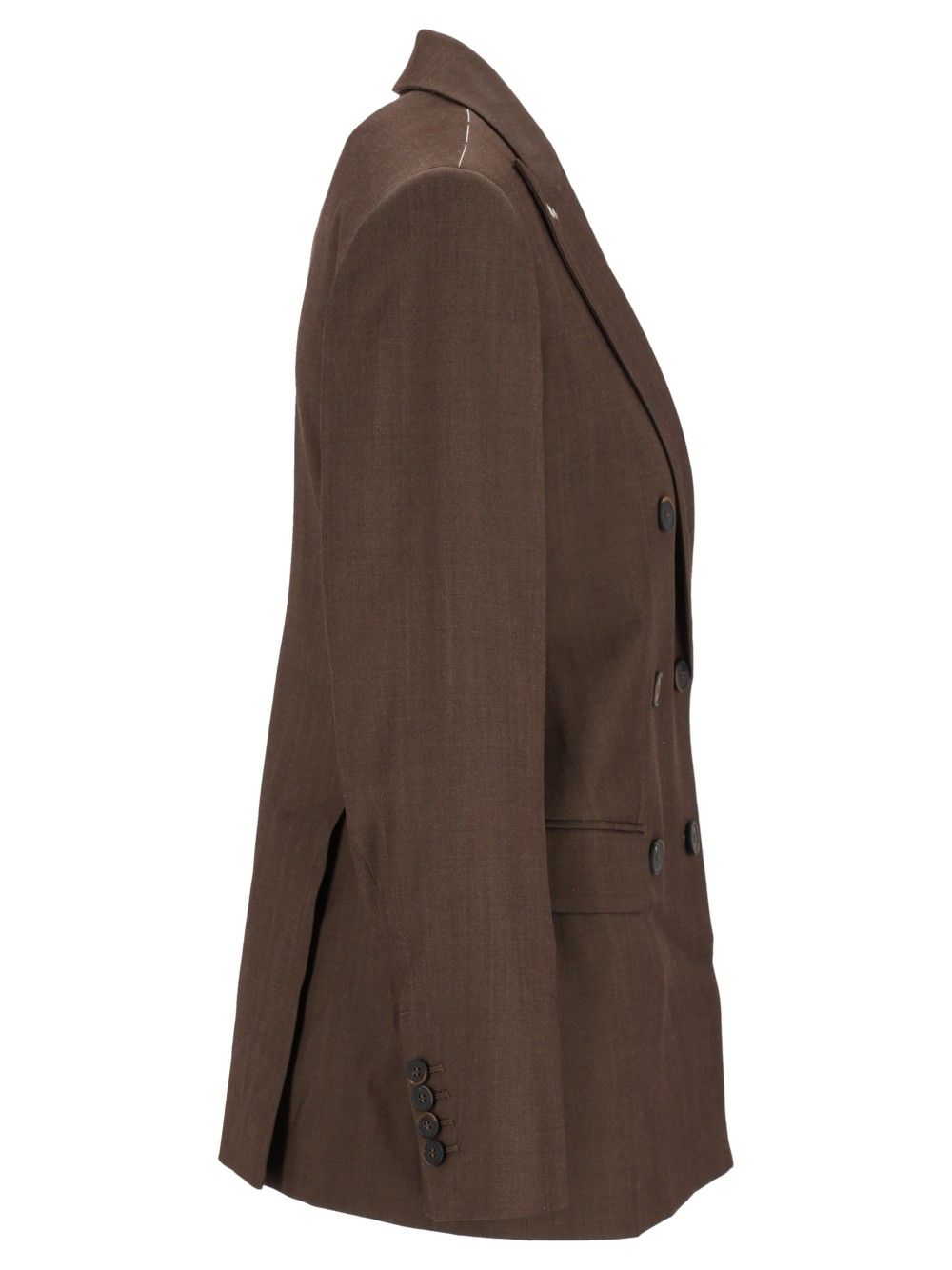 Max Mara Double-Breasted Wool Gabardine Blazer Jackets - Brown | 5e08ab8481ce39019f5c5a548ce501076ca53076