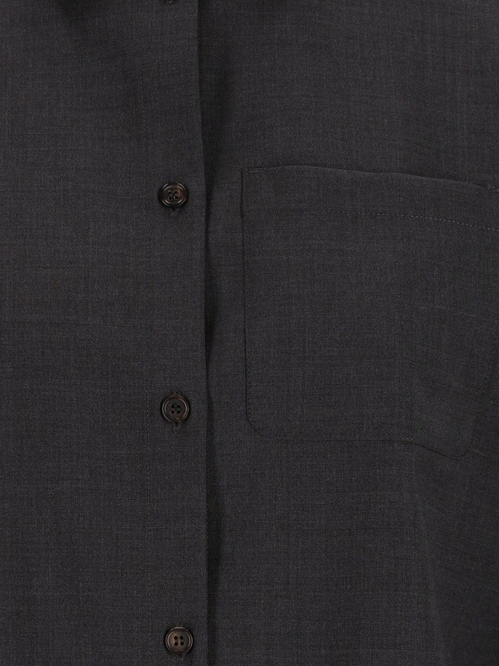 ' S Max Mara Basic Wool Canvas Shirt Shirts - Grey | 7c04a910176ec13d2dcabcc75a5127942f573482