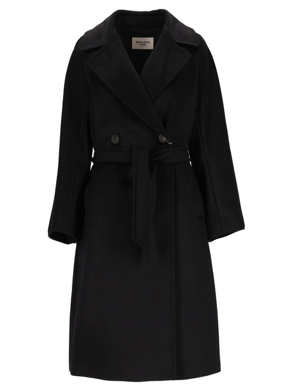 Resina Drap Wool Long Coat Double Breast Coats Black