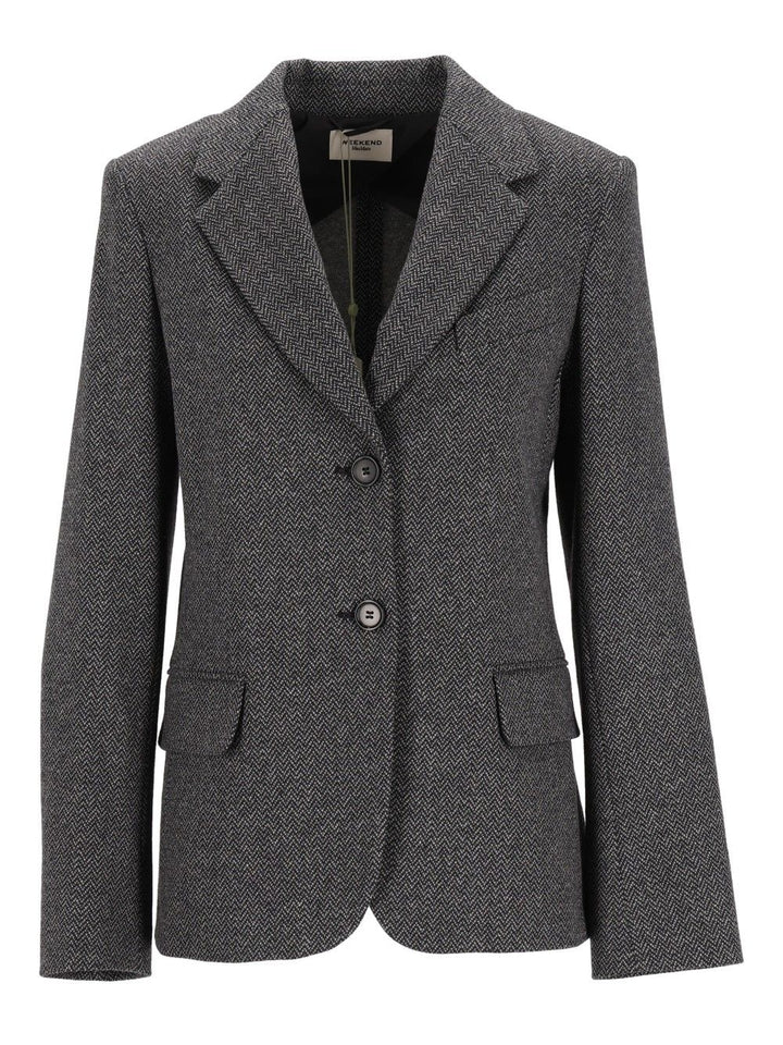Weekend Max Mara Single-Breasted Blazer Jackets - Grey | 492c7eab8e2459d8f84e45d6169d7b2077c9310f