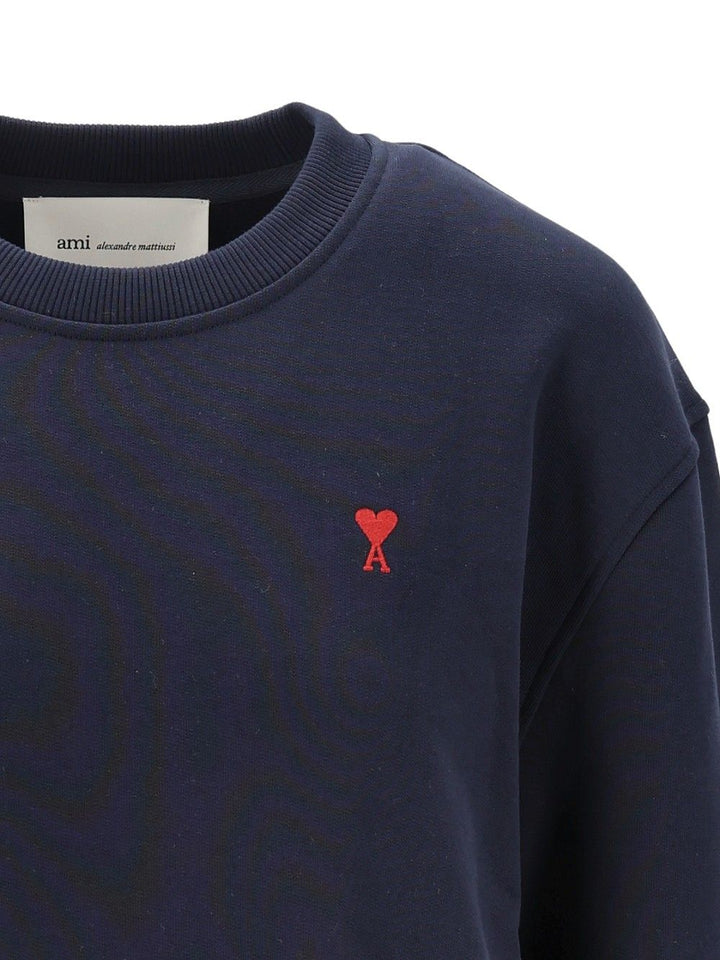 Ami Ribbed Sweatshirt Sweatshirts - Black | 337c8a41c83cdb8e96a40f0f38bb5b7e0c42a533