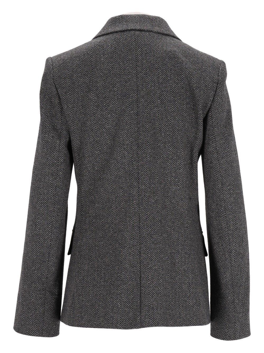 Weekend Max Mara Single-Breasted Blazer Jackets - Grey | 4d6bee5e9db129579f0a459ee3f12a79bd6cbd5e