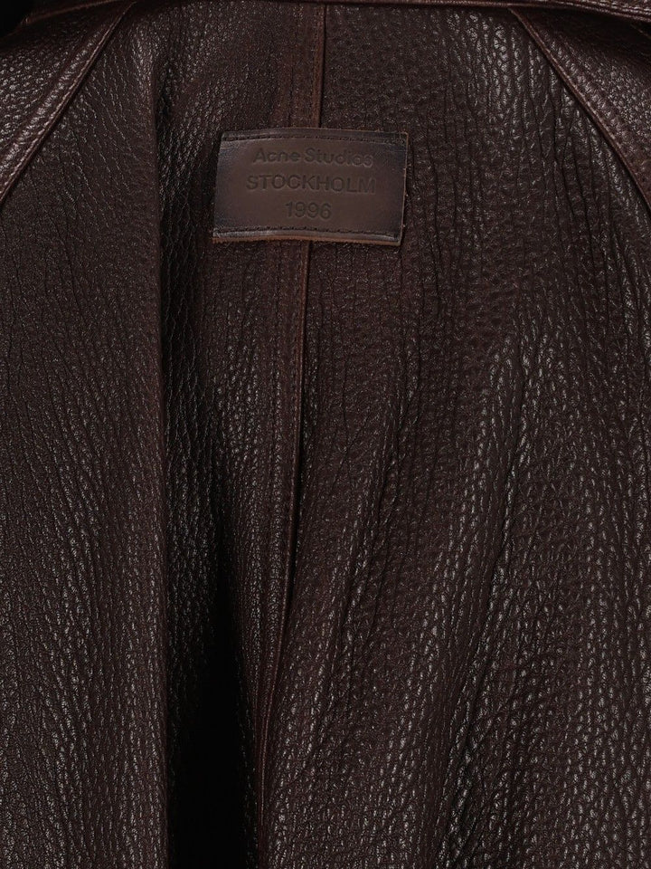 Acne Studios Full Grain Leather Jacket Jackets - Brown | 2eb8ee0a6ebaebe2ec586a5f2d0bf8942e9abe77