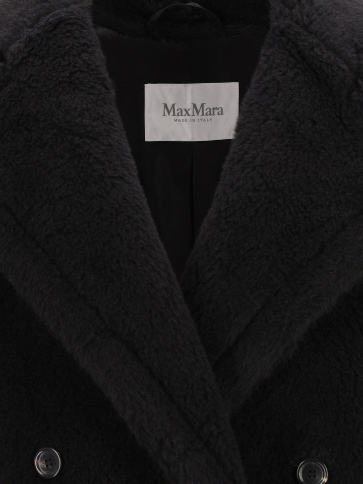 Max Mara Alcuno Short Teddy Double Breasted Wool Alpaca Silk Trousers - Black | 7b77adce6360fae515ae4fe5004fcad20d0cdbda