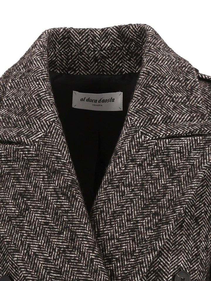 Al Duca D'Aosta Double-Breasted Coat Coats - Black | 6629c4483f615f2b199241774291d825fb2948f1