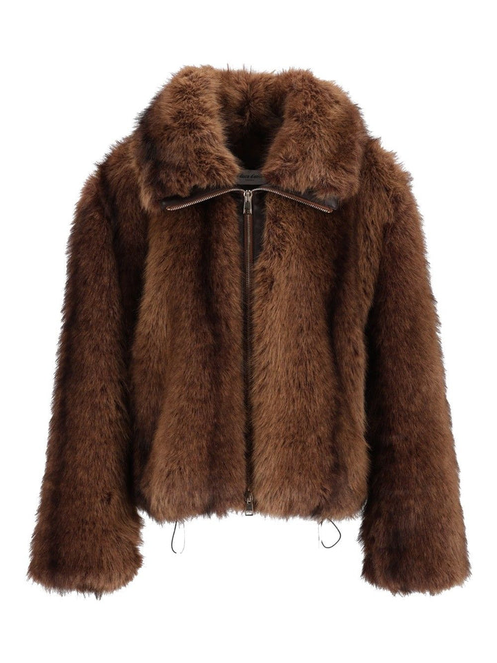 Al Duca D'Aosta Faux Fur With Zip Coats - Brown | 4ce255923aebc05d56397d13ac98dc7250fadfaf