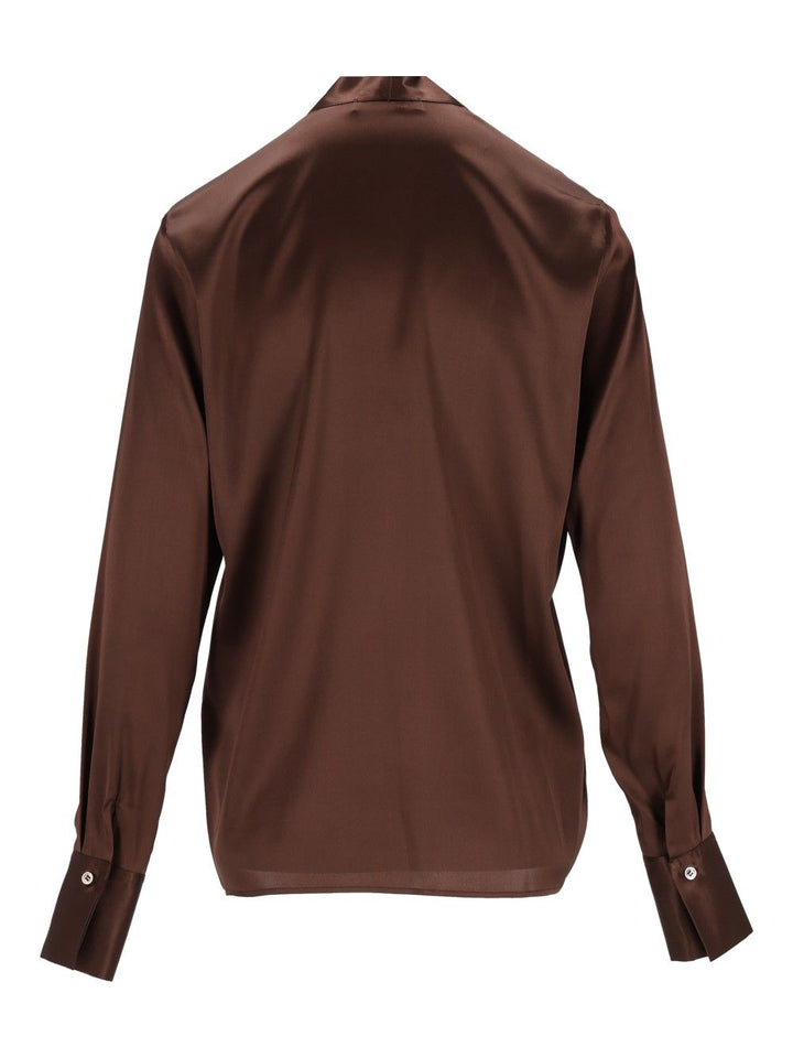Al Duca D'Aosta Long-Sleeved Tunic Tops - Brown | ccdb399a73e8da0aa69907a47787fd476c2f95d8