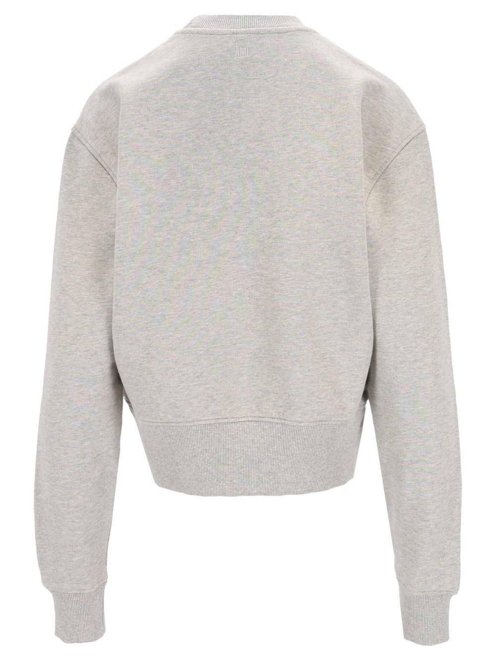 Ami Quota - Sweatshirt With Contrasted Ami De Coeur Sweatshirts - Grey | 196cb87fdd6fed062febb3e705b551555b0ffa38