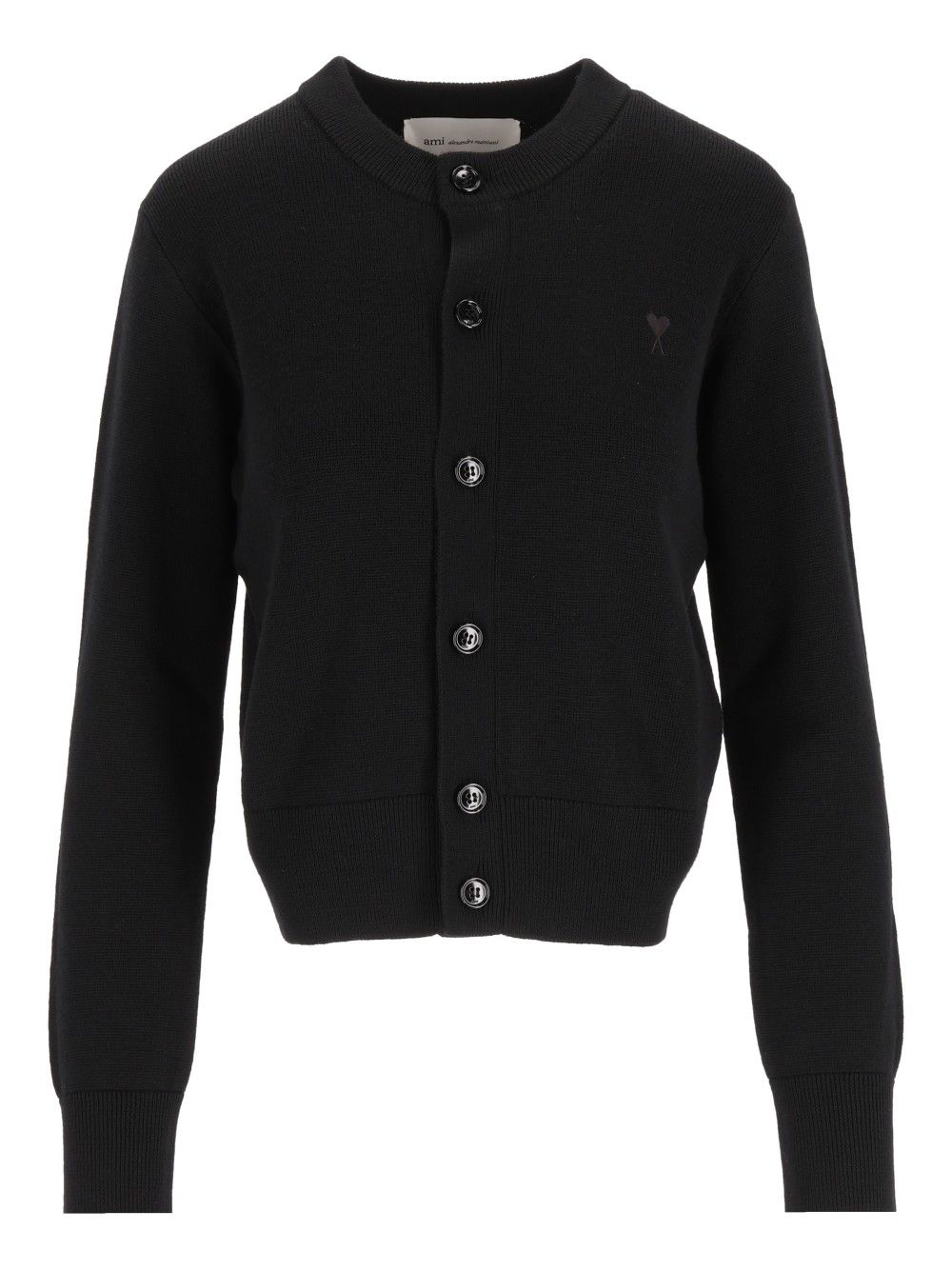 Ami Knitted Cardigan Knitwear - Black | b10bb8369c1b6d52d1901103b6a158a54e321a86