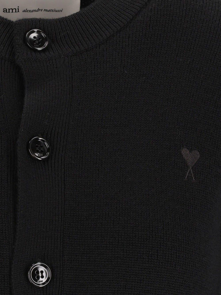 Ami Knitted Cardigan Knitwear - Black | 4db5ad77bd1265da9d507564712818030d233166