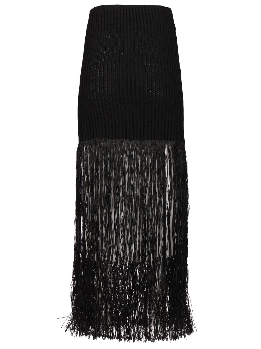 AlaÏA Fringed Skirt Tube Fringed Knit Skirts - Black | 16674326eeb52e36d84df4063b3a9e9c0e5f720a
